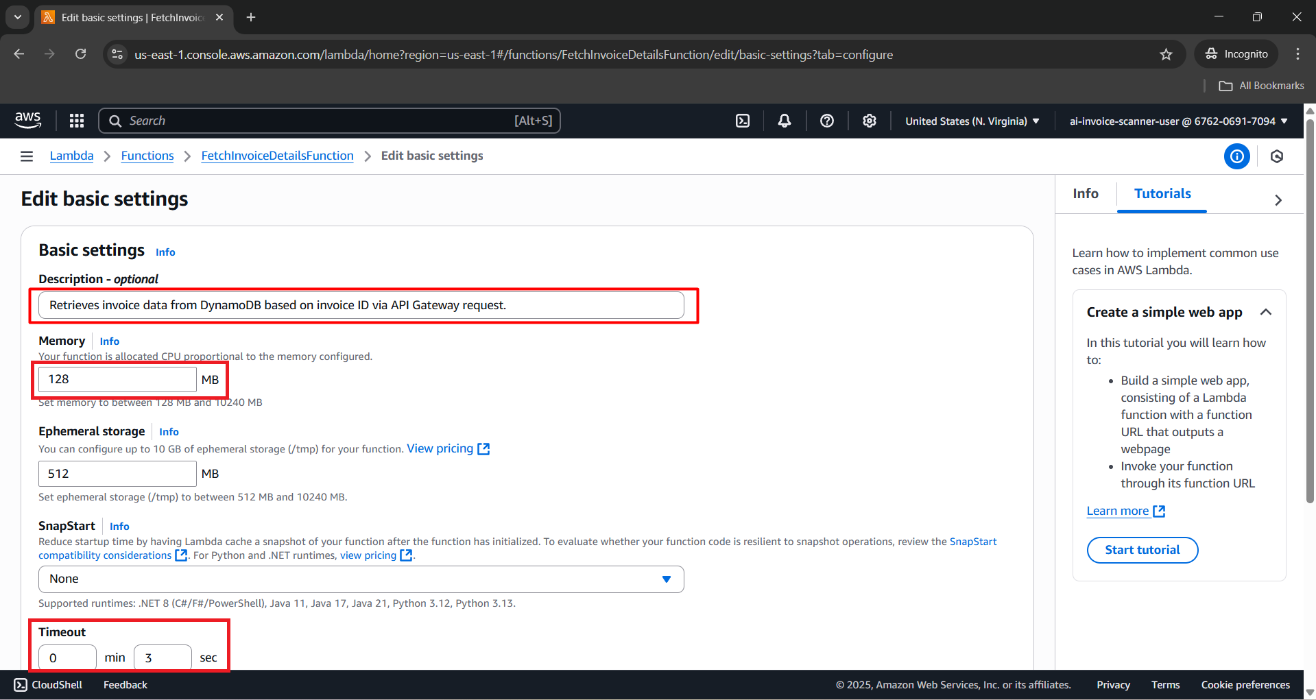 Set Memory and Timeout