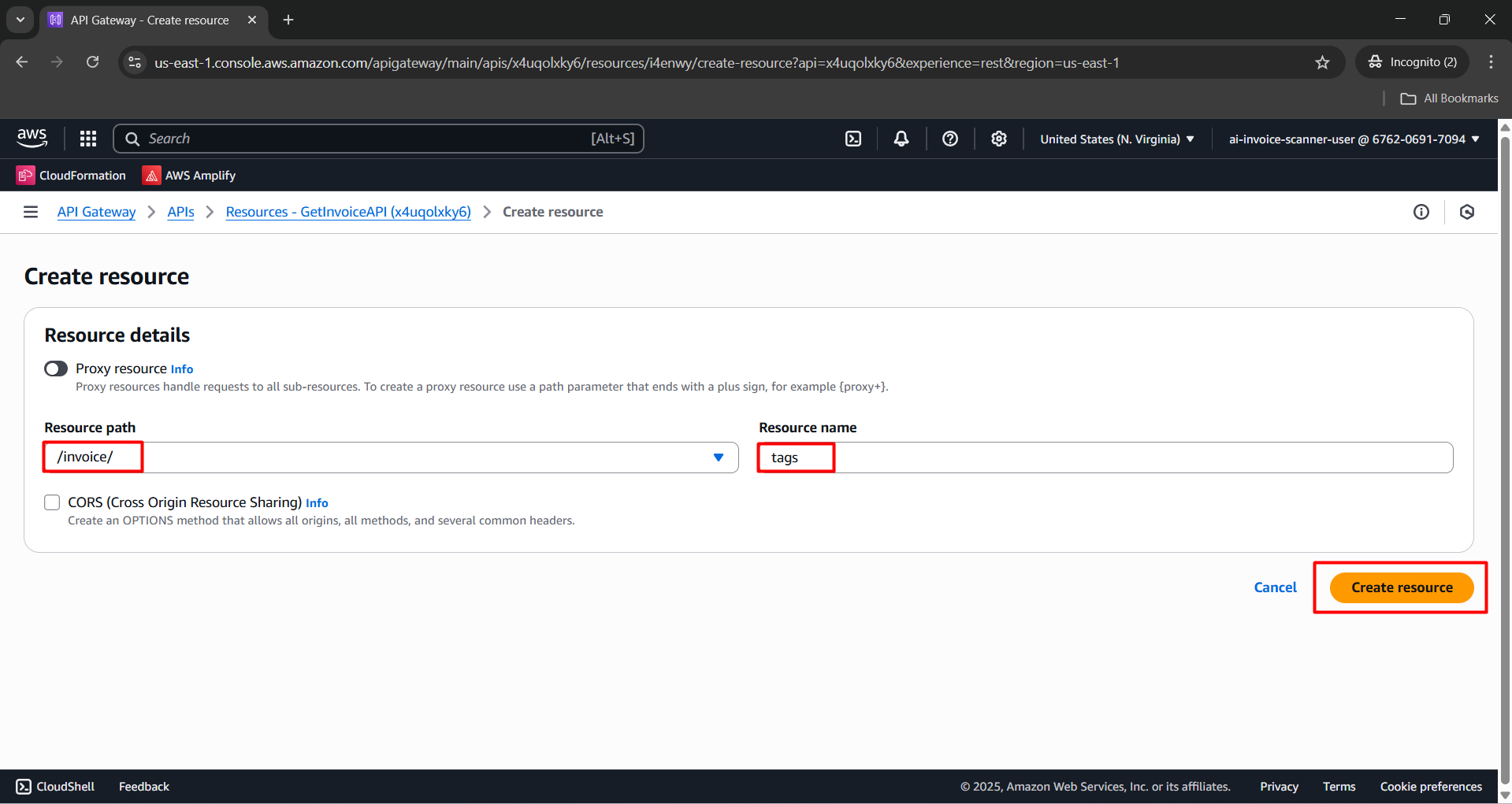 Configuration & Create resource