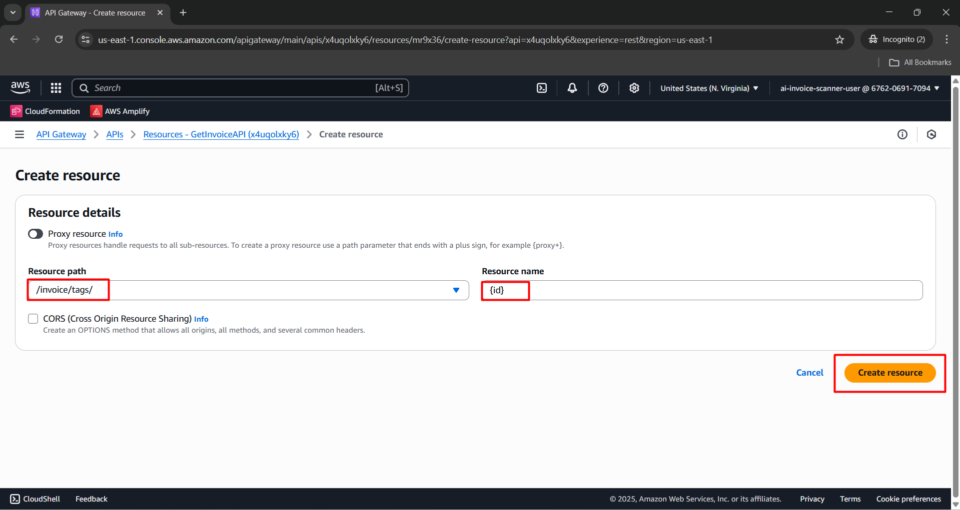 Configuration & Create resource