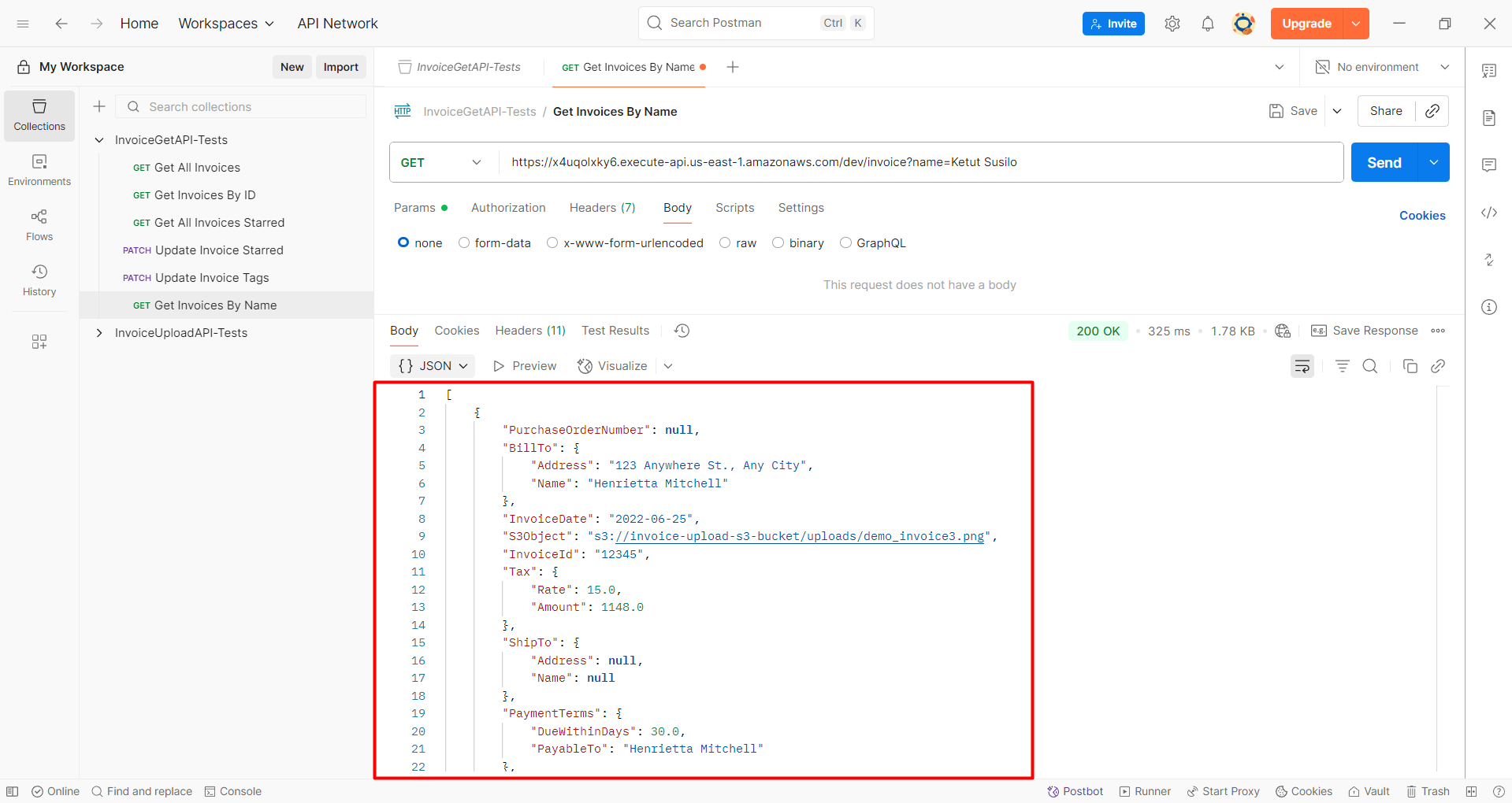 Get Invoices By Name