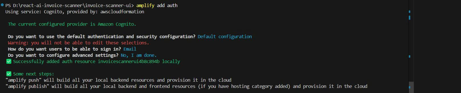 Source code React with AWS Amplify