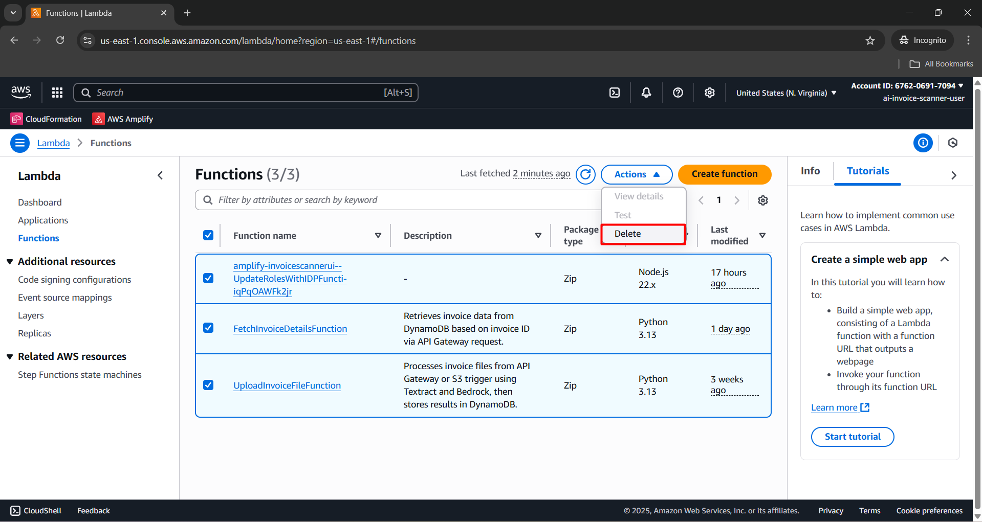 Remove Lambda Functions