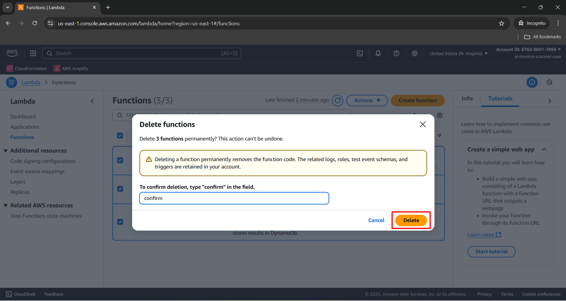 Remove Lambda Functions