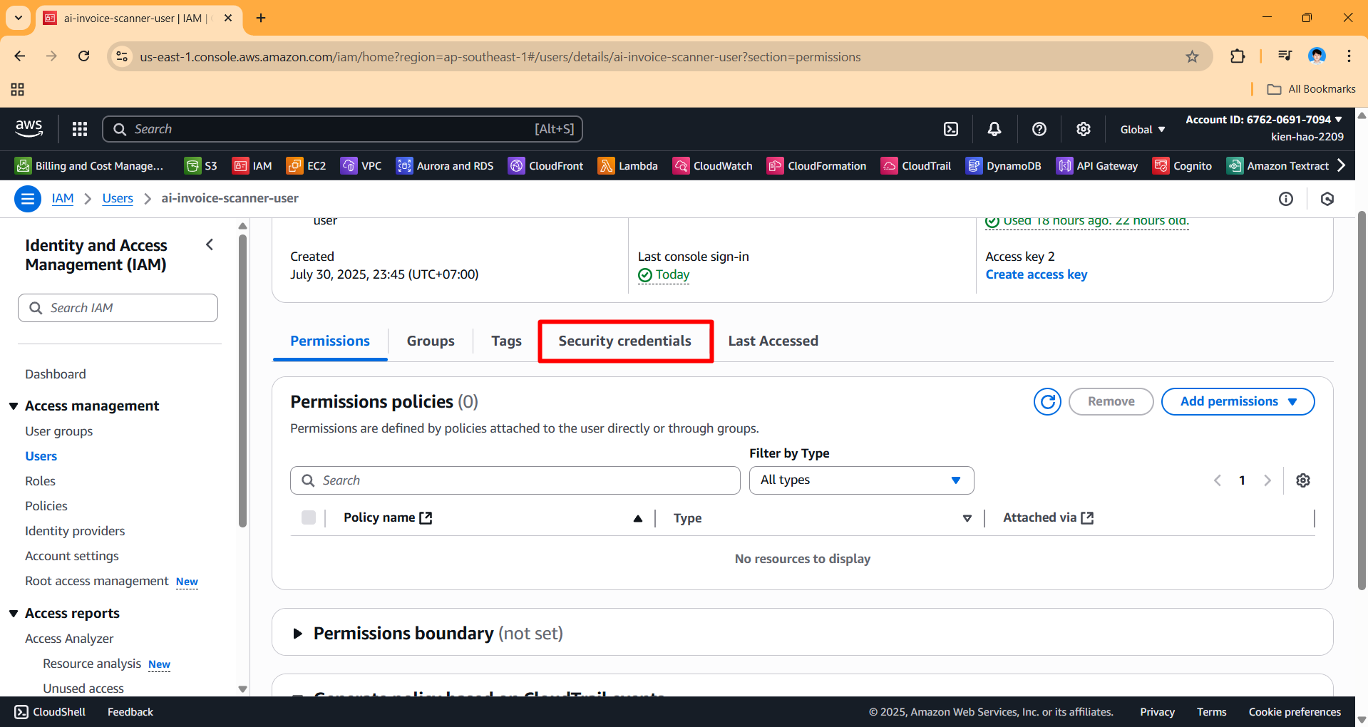 Remove IAM User and Policy