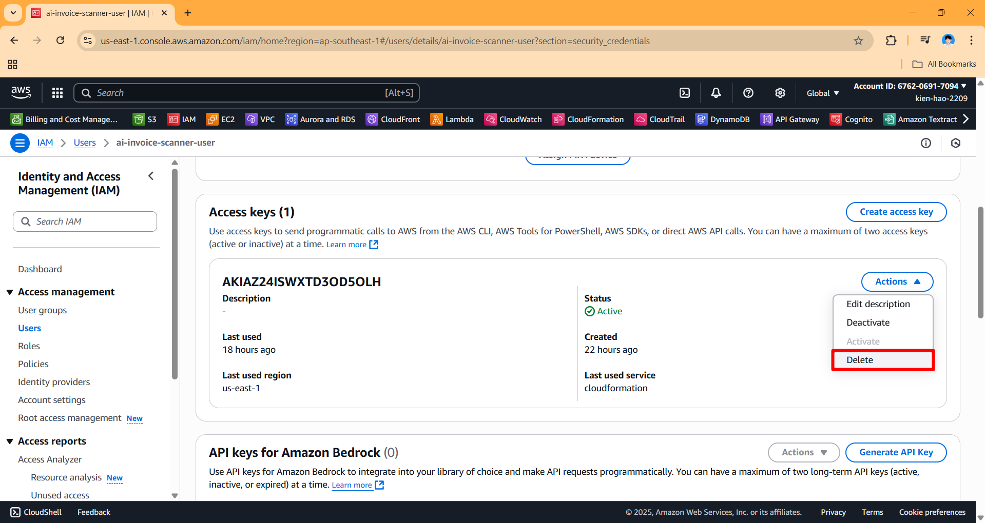 Remove IAM User and Policy